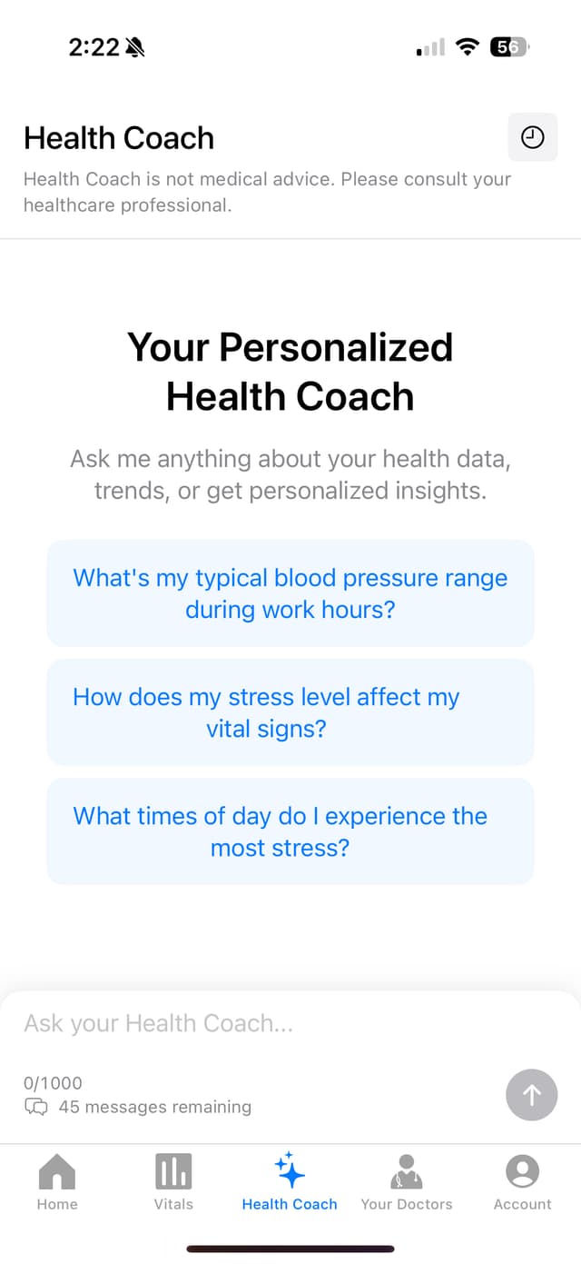Health Coach App Screenshot