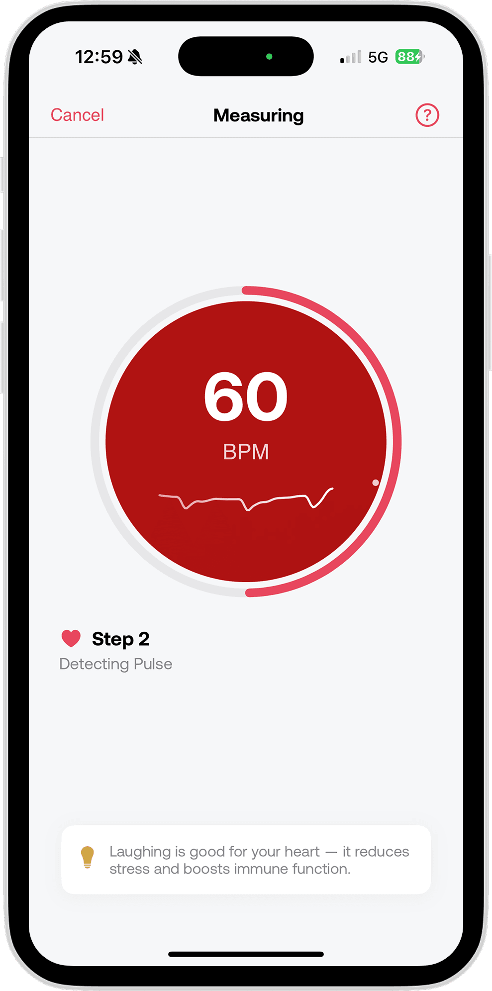 VitalTouch measuring heart rate