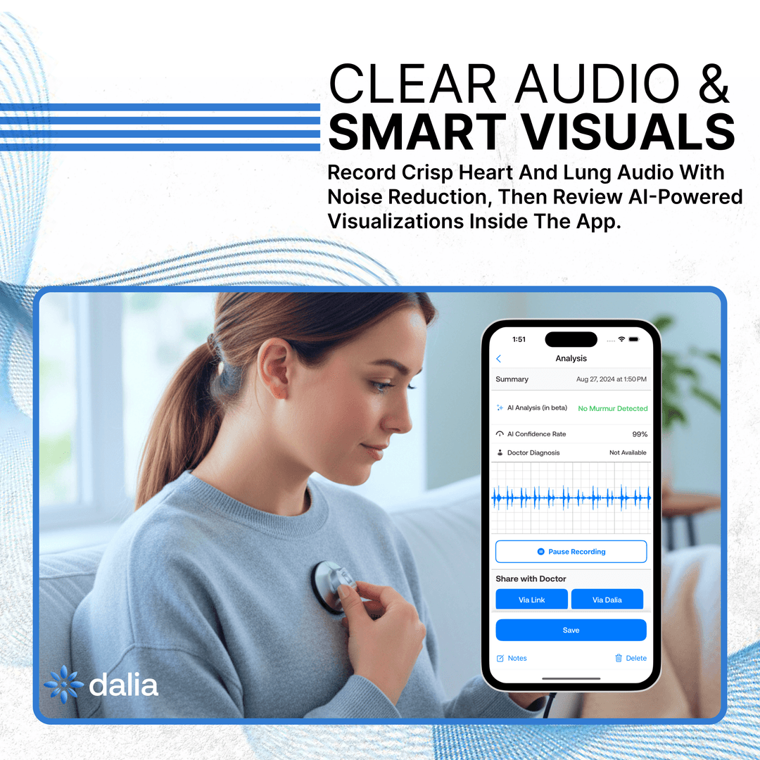 StethoAI Stethoscope showing digital heart monitoring device